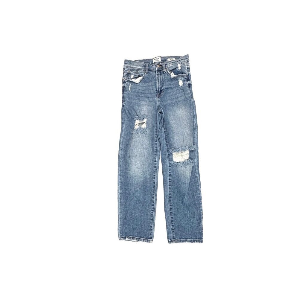 Kensie The Slim Distressed Women's size 4 Medium Wash Blue Denim Jeans